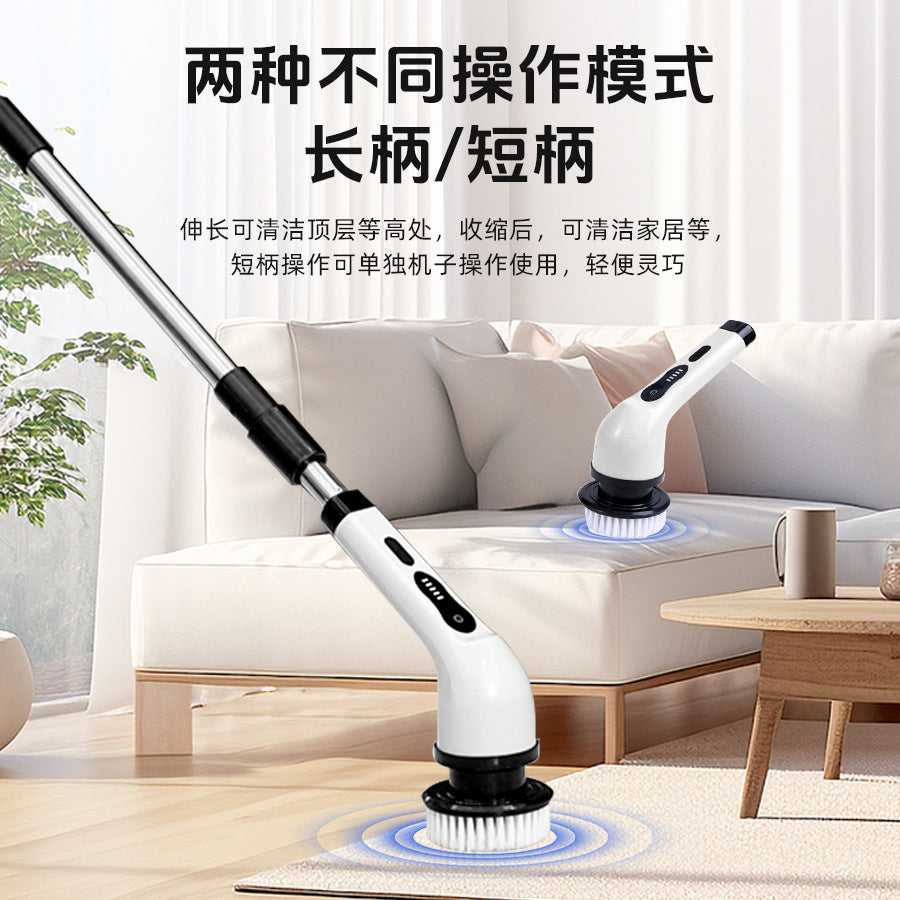 Household Kitchen Bathroom Glass Handheld Powerful All-electric Cleaning Brush Long Rod High-power Handheld Cleaning Machine