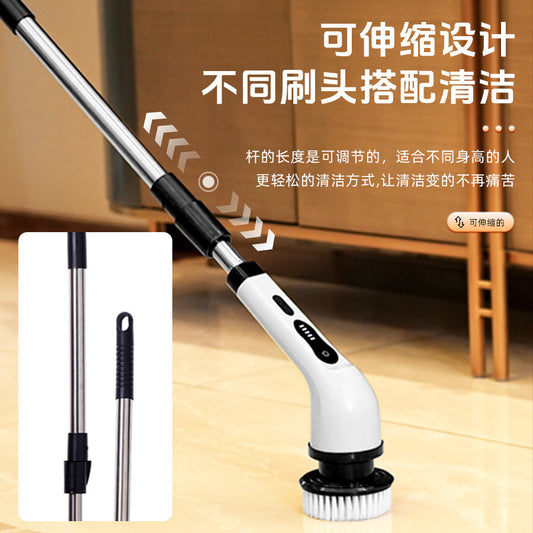 Household Kitchen Bathroom Glass Handheld Powerful All-electric Cleaning Brush Long Rod High-power Handheld Cleaning Machine